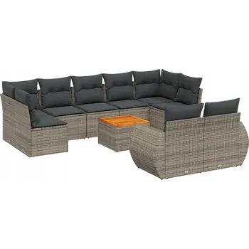Sada zahradního nábytku z umělého ratanu VidaXL šedá, 10 dílů
