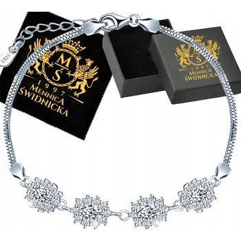 Náramek Stříbrný náramek 925 Dárek k narozeninám Zirkony