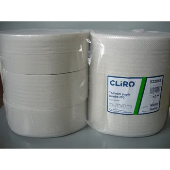 Toaletní papír Toaletní papír Jumbo 280 Cliro 2-vrstvý, 6 rolí