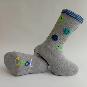 Trepon Dětské sportovní froté ponožky SMAJLÍK Barva: šedý melír, Velikost: 16 - 18 (24-27)