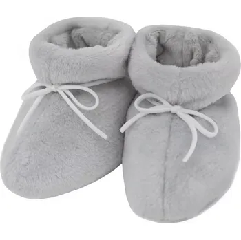 Capáčky ESITO | Kojenecké botičky Minky Teddy Silver - stříbrná / 1 - délka stélky: 11 cm