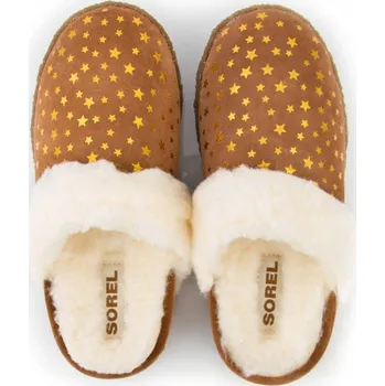 Dámské pantofle Papuče SOREL NAKISKA kožené, teplé zimní pantofle, hnědé, velikost 32