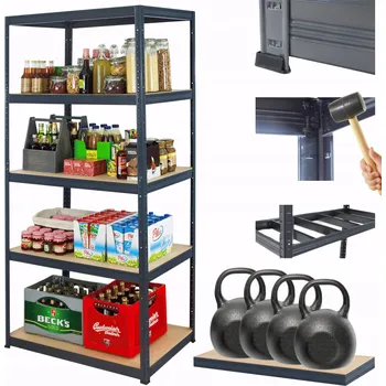 Dílenský regál Kovový regál, skladový regál do garáže HELIOS premium 196x110x40, 5 polic, nosnost 400 kg na polici