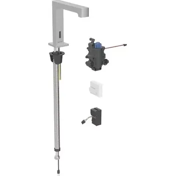 Vodovodní baterie Geberit Brenta Termostatická elektronická umyvadlová baterie, síťové napájení, easy to clean, kartáčovaná nerez, 116.197.SN.1