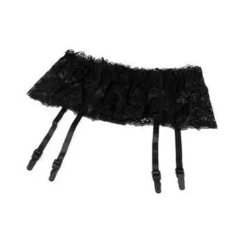 Podvazkový pás Krajkový podvazkový pás - 1 ks - 2 černá