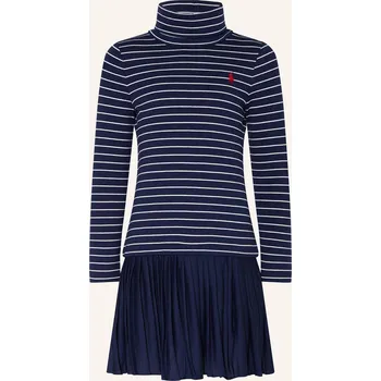 Dámské šaty Polo Ralph Lauren Dívčí Žerzejové Šaty, tmavě modrá / bílá, 110