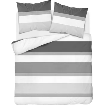 Povlečení Bavlna Povlečení 220x200 pruhy grafitově šedé
