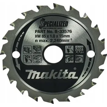 Pilový kotouč MAKITA B33576 kotouč na dřevo 20 zubů 15 / 85mm