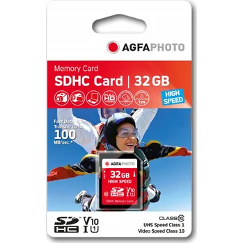 Paměťová karta PAMĚŤOVÁ KARTA AGFA SDHC SD HC 32GB 32 GB CLASS 10 100MB/s V10