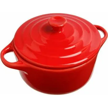 Keramická zapékací miska 10 cm červená s víkem a úchyty 5five simply smart