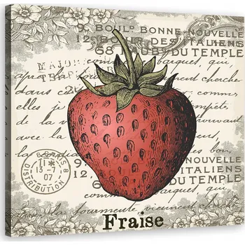 Obraz OBRAZ NA PLÁTNĚ Obraz na plátně Jahoda vintage 30x30 cm
