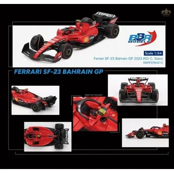 autíčko BBR 1:64 Ferrari SF23 #55 C.Sainz GP Bahrajn 2023