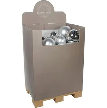 Vánoční dekorace LAALU Vánoční ozdoby - sada BASIC SILVER 15 až 25 cm, na stromky 300 - 600 cm