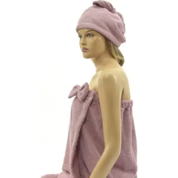 Velforia Dámská trojdílná saunová sada starorůžová – 100% bavlna velikost v cm: L (100 - 110) cm