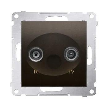 Elektrická zásuvka Anténní zásuvka nástěnná Kontakt-simon hnědá