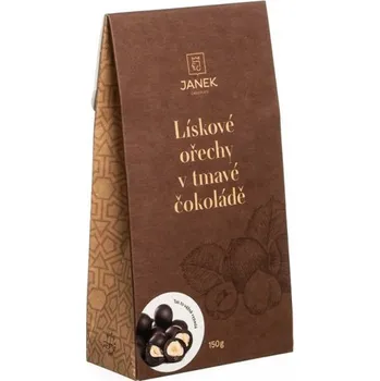 Čokoláda Janek - Lískové ořechy v hořké čokoládě 150g (Lískové ořechy v hořké čokoládě 64%)