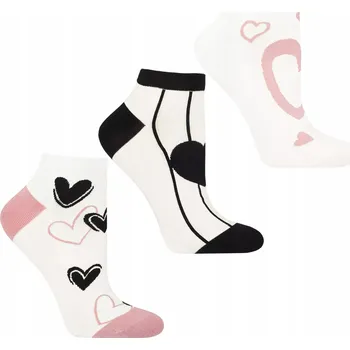 Dámské ponožky 3x Dámské bavlněné kotníkové ponožky Ponožky , sada 3 ks, MIX BAREV , pruhy MORAJ 38-41