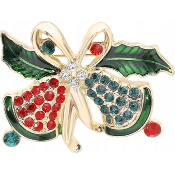 Brož PINETS Vánoční Brož zvonečky se zirkony