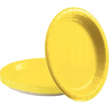 Jednorázové nádobí Talířky Na Jedno Použití Papírové Žluté 6 ks na Oslavu Narozenin