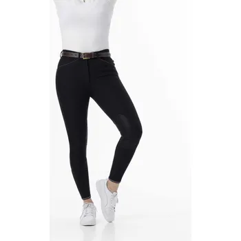 Jezdecké kalhoty EQUITHÈME Rajtky Yolande Equithème, s gripem na kolenou, dámské, černé 40