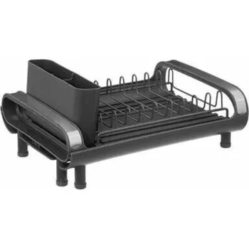 Odkapávač na nádobí Odkapávač na nádobí Etira šedý moderní s přihrádkou na příbory a odtokem 49 cm 5five