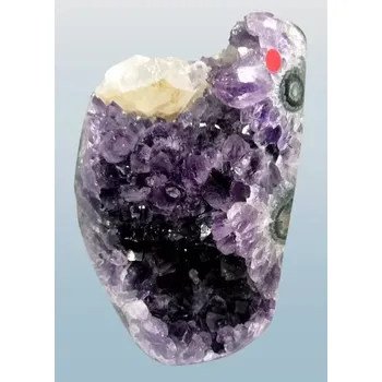 Sběratelství Ametystová geoda s krystaly kalcitu – unikátní kousek 1,5 kg (exkluzivní kus)