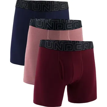 Pánské spodní prádlo trenky Under Armour Perf Tech Cotton 6in 3 Pack - Maroon Mist Heather XXXL