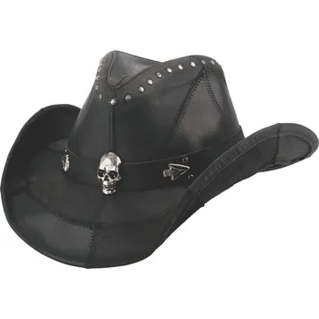 Klobouk Kožený westernový klobouk Bullhide Hardtail Black Velikost: 55 cm (S)