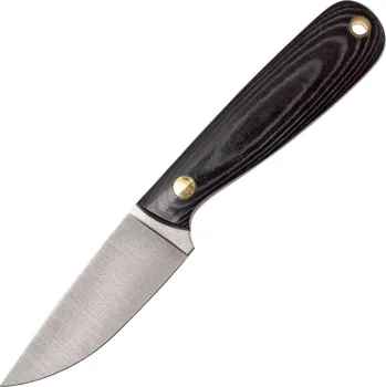 kapesní nůž Brisa Necker 70-Černá micarta 12C27 Plochá pochva Necker 70 Kůže BRS-006-9803-1549