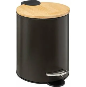 Odpadkový koš Koupelnový odpadkový koš Modern 3L černý s bambusovým víkem 5five simply smart