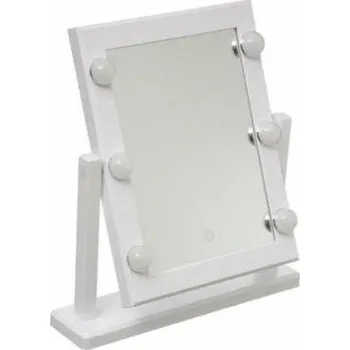 Zrcadlo Stojací LED zrcadlo Hollywood bílé obdélníkové na líčení do ložnice a koupelny 5five