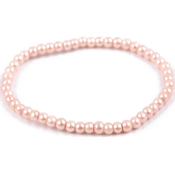 Šperk Perlový náramek, barva 3 (Ø6 mm) pudrová