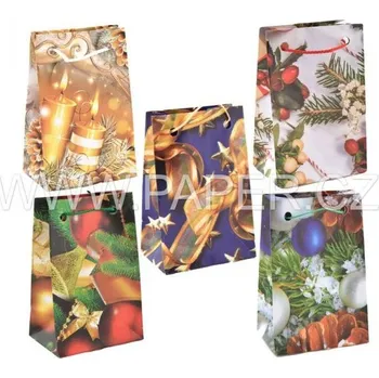 Dárková taška Taška papírová - 1 vánoční 6,5x10x4,5cm