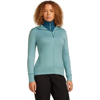 Dámská mikina Dámská merino mikina s kapucí ICEBREAKER Wmns 260 Quantum IV LS Zip Hood, Hydro velikost: XS