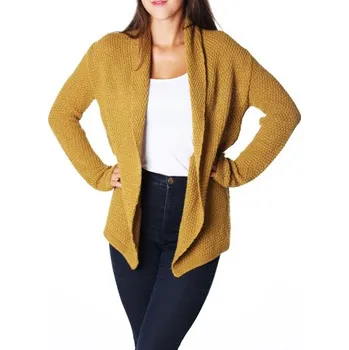 Dámský svetr DAALO Pletený svetřík se vzorem na zádech, hořčicový