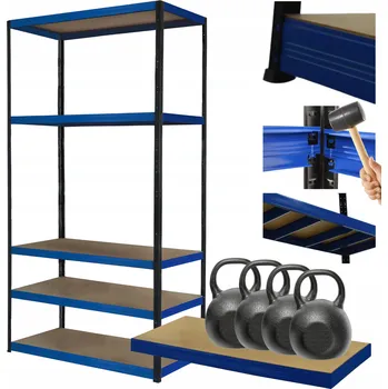 Dílenský regál Kovový regál skladový stojan HELIOS 213x110x35cm 5 polic x 400kg ZÁTĚŽ / VYSOKÁ KVALITA
