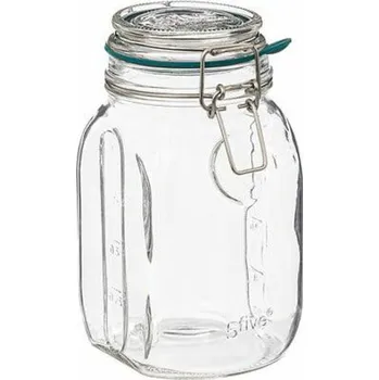 Úložný box Skleněná nádoba 1 litr těsná s přezkou