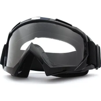 Motodoplněk TXR MX brýle Core černé s čirým plexi (ultralehký rám; dvojitý elastický popruh; odolné plexi; efektivní ventilace)