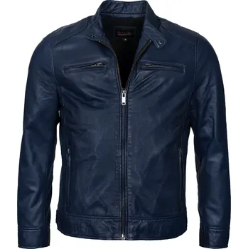 Pánská casual bunda Pánská Kožená Bunda Hot Blue Luxair Brixton Modrá Velikost: 3XL