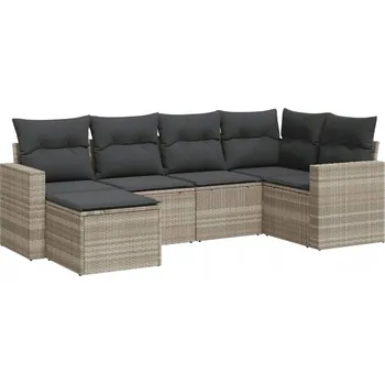 Ratanová zahradní souprava VidaXL šedá, 6 ks