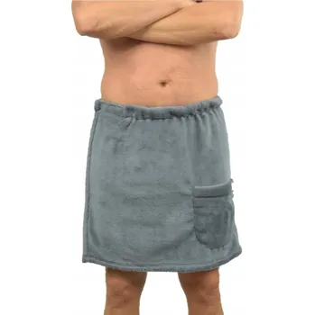 Velforia Pánský kilt do sauny froté tmavě šedý Barva: Tmavě šedá, velikost v cm: M - 90 x 100 cm (obvod pasu)