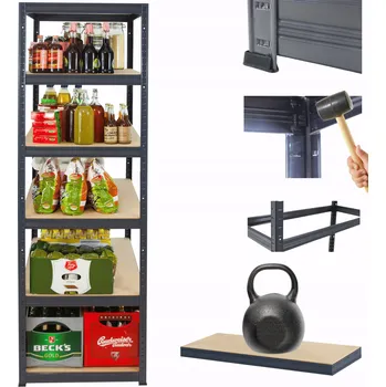 Dílenský regál Kovový regál do skladu PREMIUM HELIOS 213x45x45cm 6 polic x 175kg ODOLNÝ