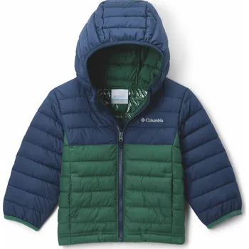 Dívčí bunda Columbia Powder Lite II Hooded Jacket J 2090023375 - rain forest/collegiate navy XS