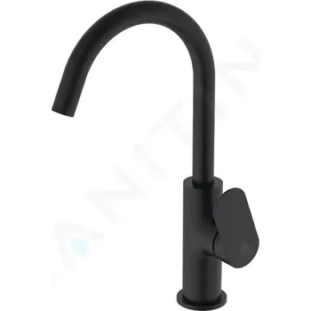 Vodovodní baterie Ideal Standard Ceralife O Umyvadlová baterie s otočným výtokem a výpustí Click-Clack, hedvábná černá, BE016XG