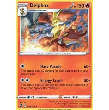 Sběratelská karetní hra Pokémon SIT 027/195 Delphox - Silver Tempest Stav: Near Mint, Verze: NORMAL