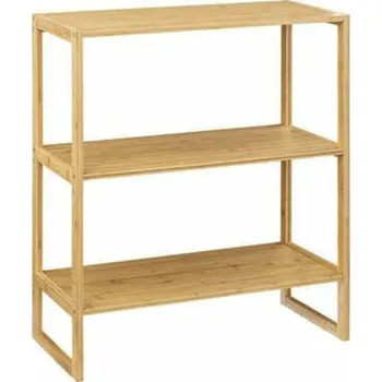 Knihovna Bambusový regál 5five simply smart na knihy do koupelny a obýváku 3 police boho 69,5 cm