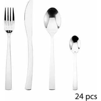 Příbor Sada příborů Olympe 24 ks stříbrná nerezová ocel pro 6 osob do myčky 5five