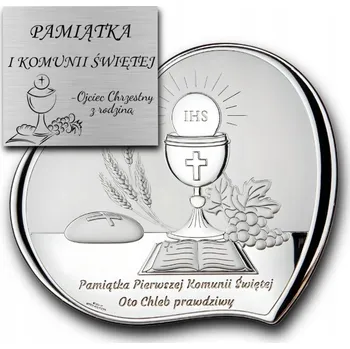 Obraz Dárek stříbrný obrázek ke svatému přijímání pro dítě s gravírováním GRAVÍROVÁNÍM DÁREK