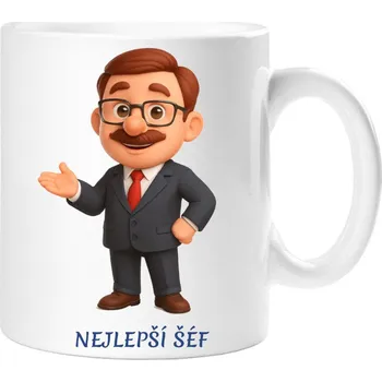 Stolování Dárkový hrnek pro šéfa - Hrneček nejlepší šéf - 330 ml / Jedna strana