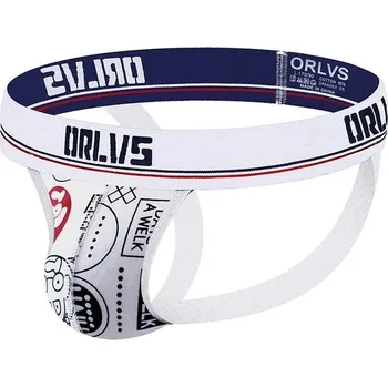 Pánské spodní prádlo Pánské otevřené slipy Jockstrap se vzorem ORLVS - L